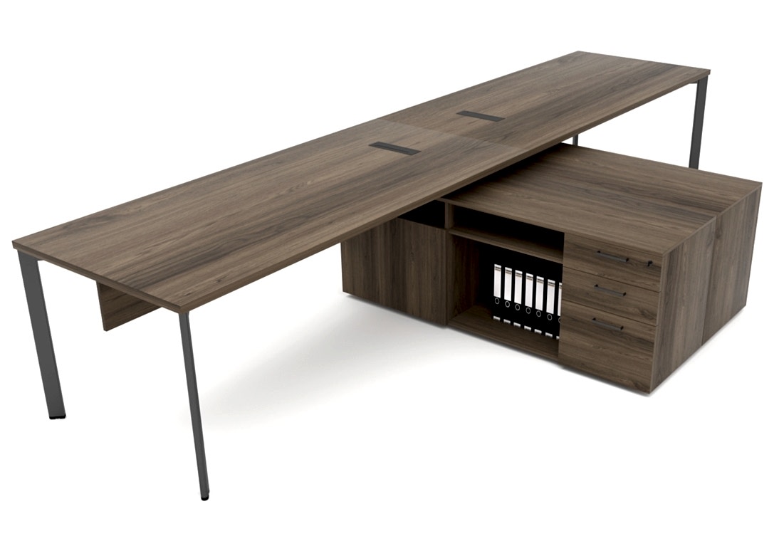 Ahşap Yan Dolaplı Çalışma Masası